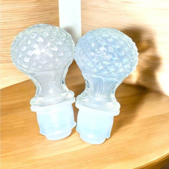 Vintage Set Of Glass AVON Perfume Cologne Bottle With Stopper Diamond Pattern - Picture 4 of 5